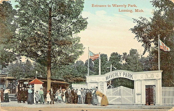 Waverly Park - 1909 Postcard Of Entrance (newer photo)